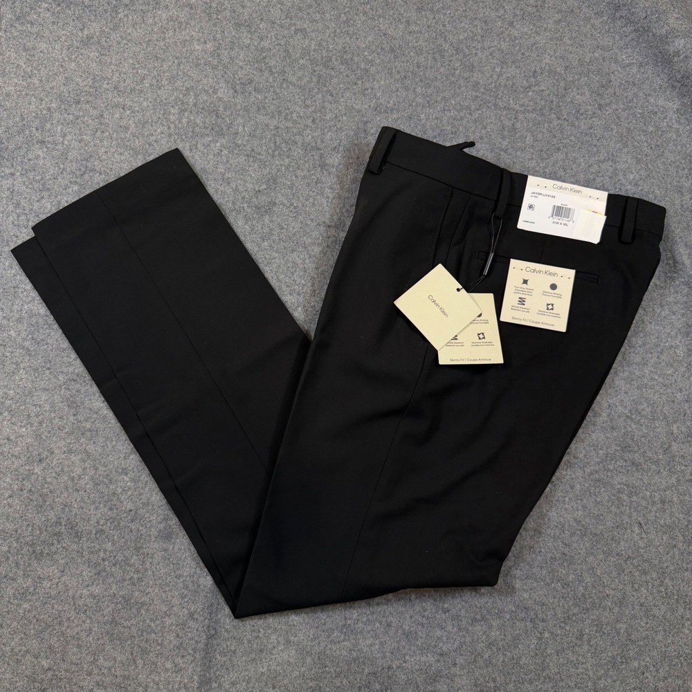 Calvin Klein Jayden Skinny Fit Dress Pants Black 31x30 JAYDPJJY0102 Stretch